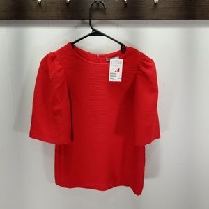 H&M Red Size 2 Textured Top
